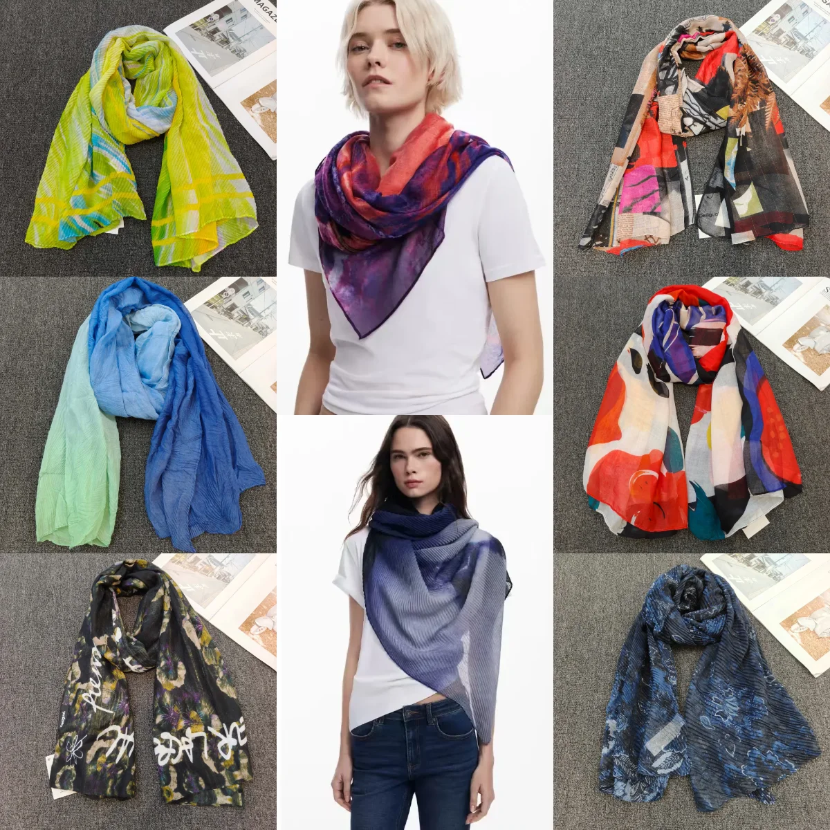 

European, American, Spanish original scarf with printed sunshade and sunscreen beach towel Bohemian style long scarf