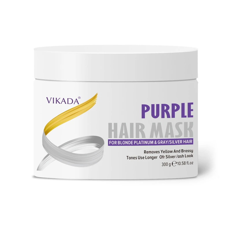 Purple Hair Mask for Blonde Hair Removes Brassy Yellow Tones Lightens Blonde Ash Silver Grays Hair Care Treatment Sulfate Free