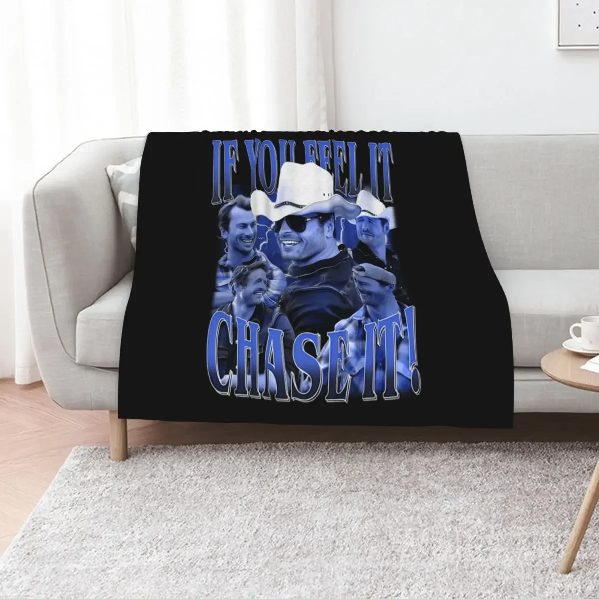 

Glen Powell If You Feel It Chase It Throw Blanket Sleeping Bag Custom Soft Big halloween Blankets