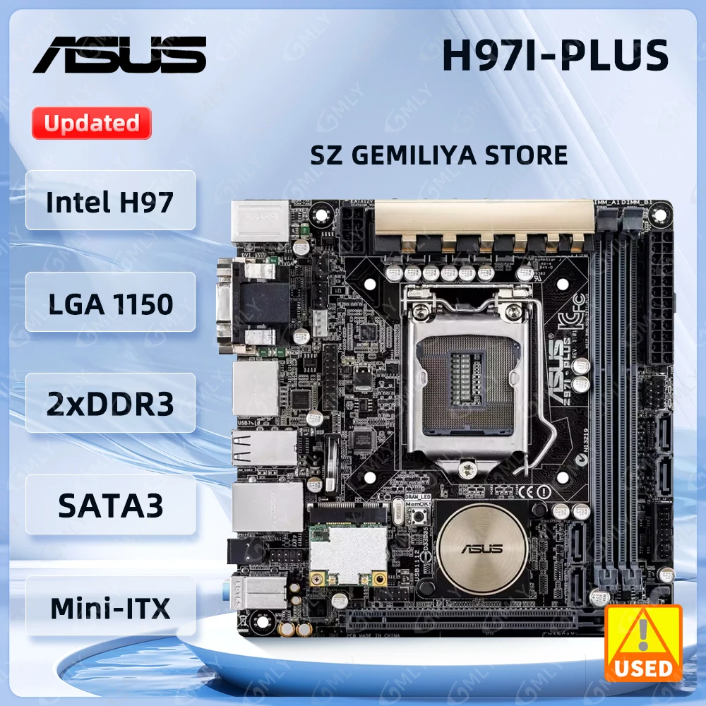 

﻿ ASUS H97I-PLUS Mini ITX Motherboard LGA 1150 Intel H97 LGA 1150 DDR3 16GB M.2 support Core i3-4170 i3-4370 i5-4460 i5-4670 cpu