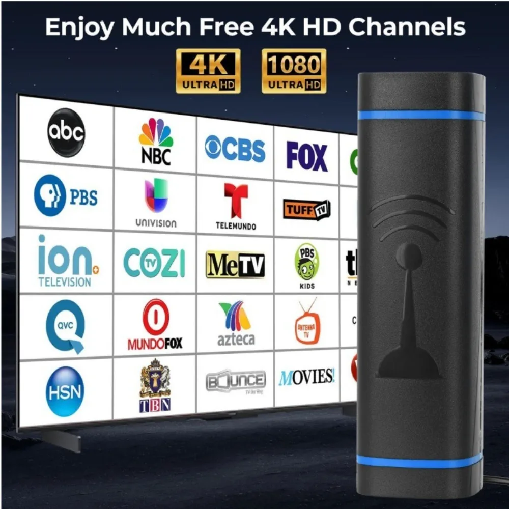 Indoor&Outdoor High-definition Digital TV Antenna HDTV DVB-T2 4K 300 Miles Range Digital Supports  All Local Channels  Amplifier