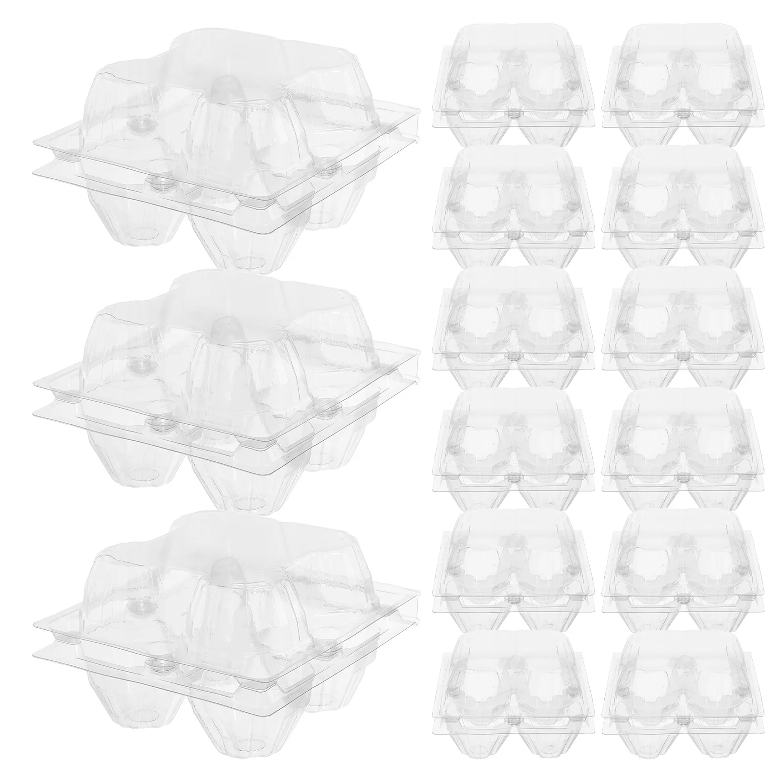 

Egg Box 4 Eggs Storage Container Transparent PVC Mini Size Egg Carrier Stackable Refrigerator Space Saving Plastic Carton Spiral