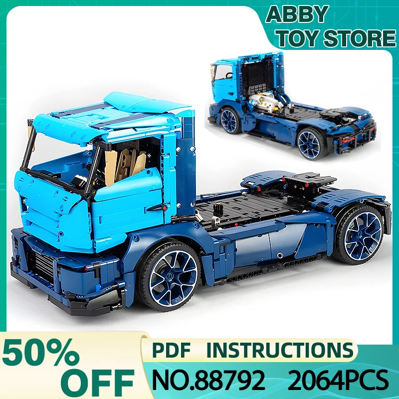 MOC 88792 Technical Blue Race Truck Car Kit 42083 Speed Vehicle Building Block Brick Puzzle Assembly Toy Christmas Gift For Kids