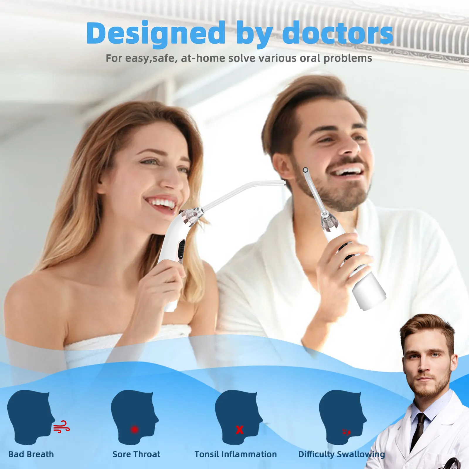 Tonsil Stone Removal Kit 10-in-1 elektronische mondvacuüm Mondverzorging met 5 zuigmodi Mondreiniger Tandreiniging