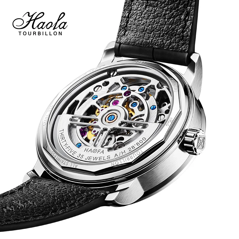 Hoafa Flying Tourbillon Mechanical Mens Watch Intangible Heritage Enamel Oriental Colored Zircon Bezel Designer Luxury Watch2261