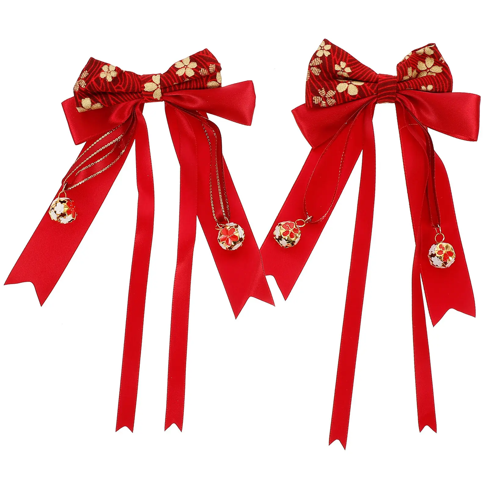 

2 шт., заколки-бантики в китайском стиле, красные заколки для волос, легкие и прочные заколки для волос для женщин, аксессуары для волос, декор