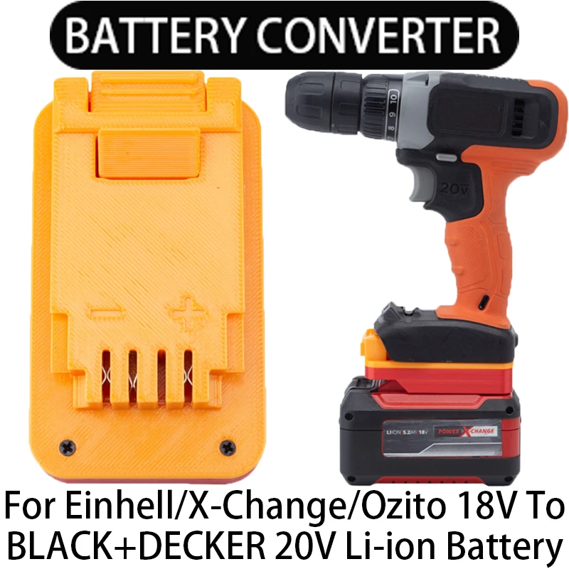 

Battery Adapter for BLACK+DECKER 20V Li-Ion Tools Converts to Einhell/X-Change/Ozito 18V Li-Ion Battery Adapter