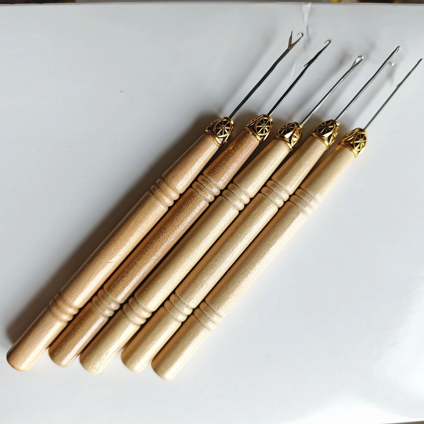 5PCS micro rings loop tool loop threader pulling needle used with hair plier and beads for human Hair Extension Installation