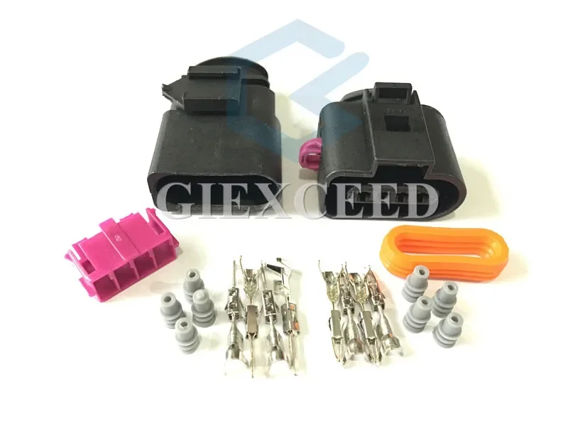 2 Sets 4 Pin AC Assembly 1J0973804 1J0973704 1.5mm Auto Intake Pressure Sensor Plug Wiper Motor Socket
