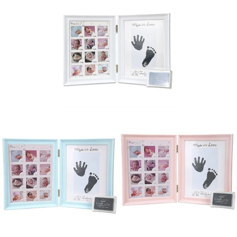 

Foldable Picture Frame for Newborn Photo Frame Nursery Table Display Footprint Handprint Frame House Decoration