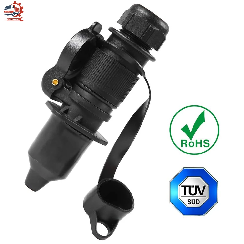 AOHEWEI Round 3 Pin Trailer Socket Connectors Interface Adapter For Caravan Truck 12v Motorhome Power Cord Socket Connector