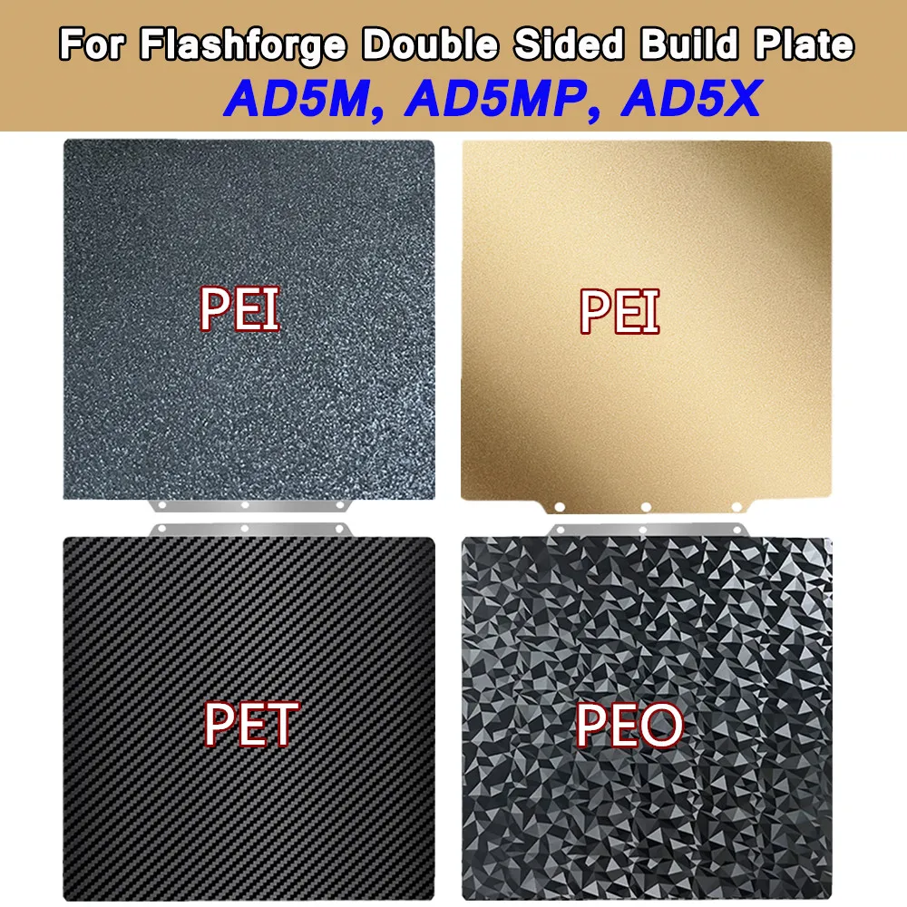 

For Flashforge Adventurer 5M Build Plate AD5M Pro AD5X PEI PEO PET Spring Steel Sheet for Adventurer 5MPro AD5MP Bed Accessories