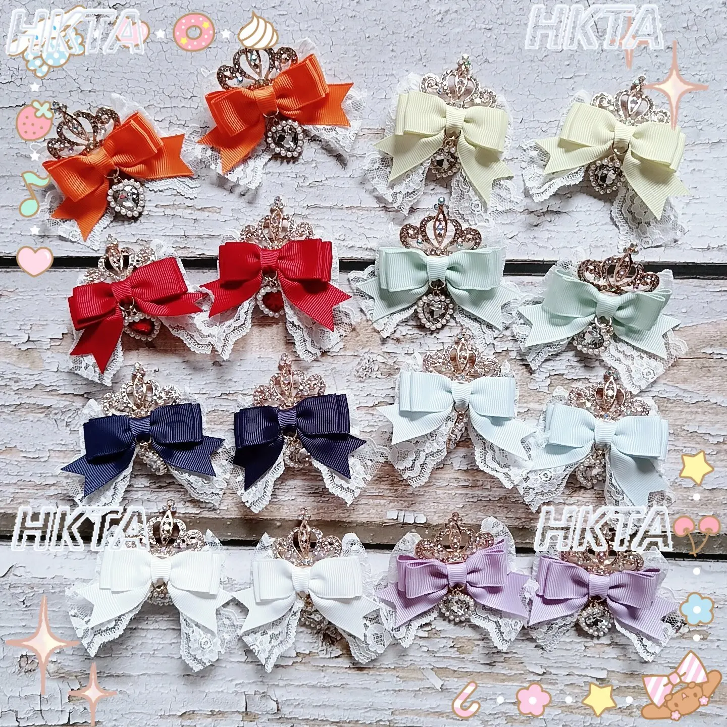Japanese Mass Produced Summer Cute Bow Lace Rhinestone Lolita Hair Clip Headwear Sweet Kawaii Hairpin Apparel Accessories Women