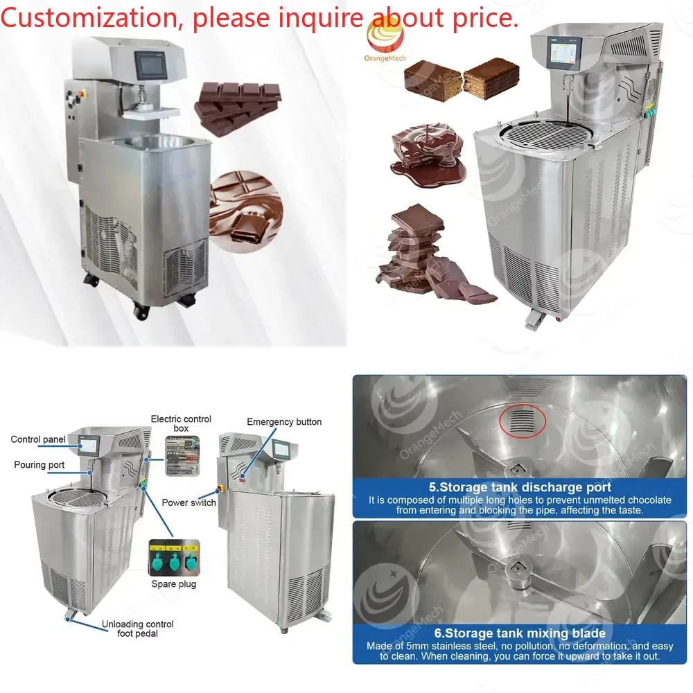 Máquina Comercial de Gran Capacidad para Derretir y Mezclar Chocolate de 10 kg, Fácil de Operar, Máquina de Templado Continuo para Hacer Chocolate en Dubái