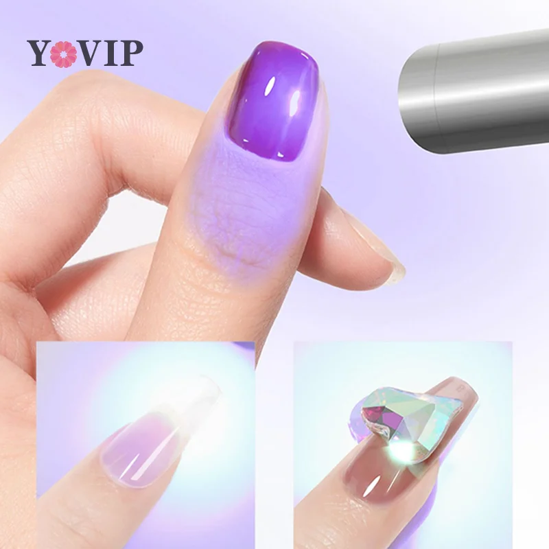 Mini secador de uñas de mano, lámpara Led Uv para manicura, práctica batería, luz Uv para uñas de Gel