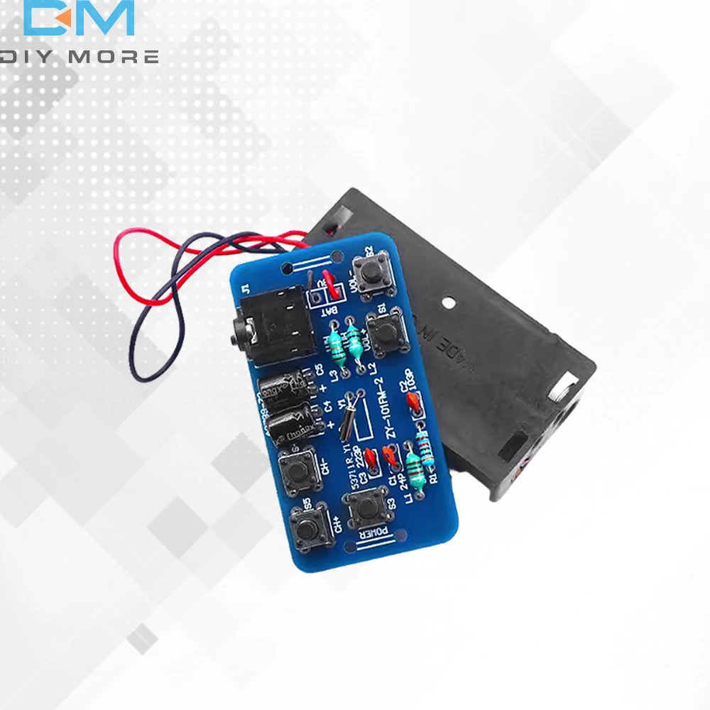 Kit diy de rádio fm, 76-108mhz, controle de volume de frequência ajustável com interruptor de alimentação, kit de prática de solda, habilidade de soldagem eletrônica