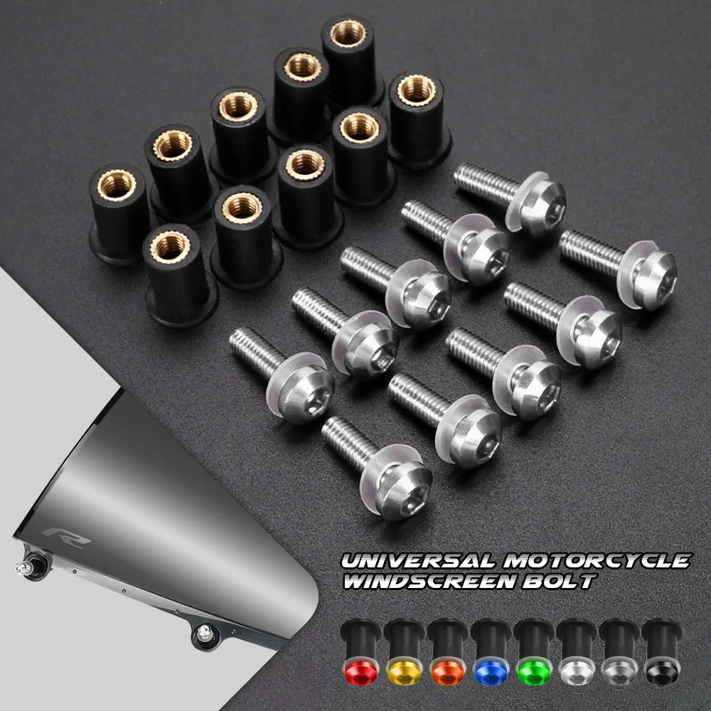10PCS Windshield Fairing Bolts For SUZUKI BURGMAN 400 650 125 200 1998-2026 AN125 AN250 AN400 AN650 AN 650 Windscreen Screw