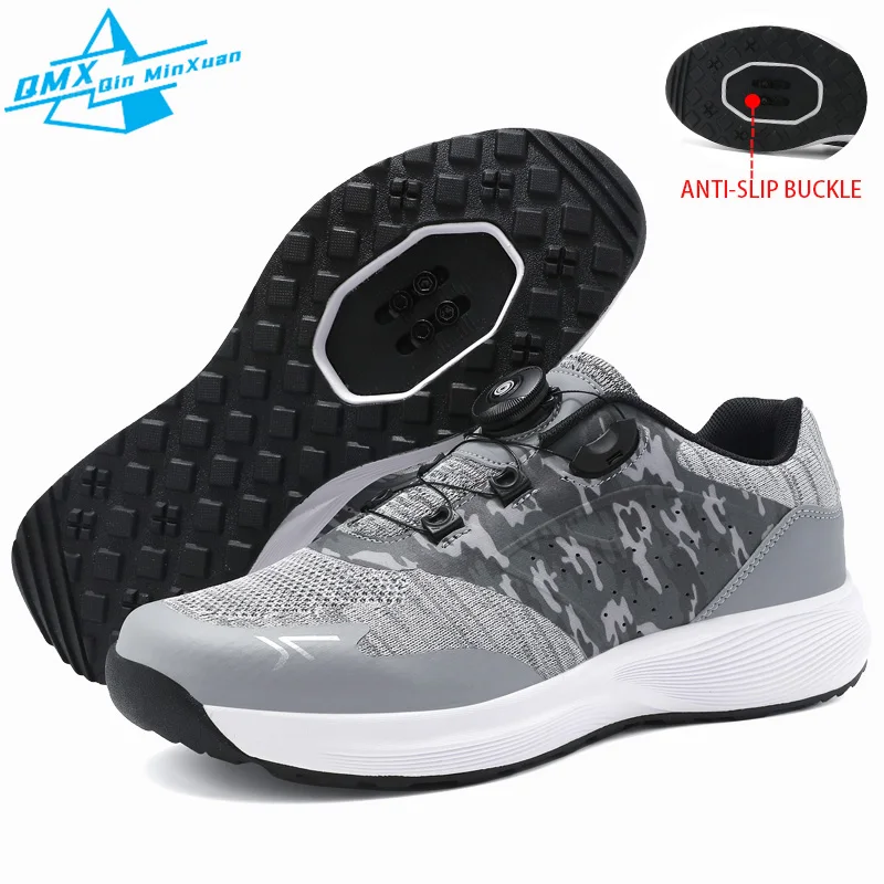 

TB Cycling Shoes Men Q8 Professional Anti-slip Buckle Flat Breathable Dual Use Leisure Outdoor Walk Mountain Bicycle Sneakers