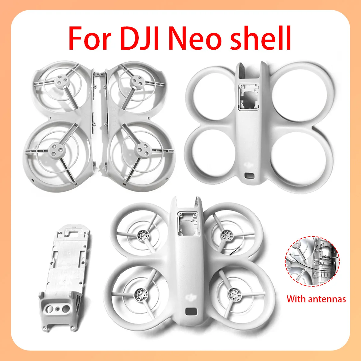 

Original neo upper and lower shells with left and right antenna propeller protective covers suitable for DJI Neo series drones