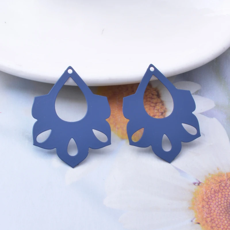 30 Stück AD3643 Messing-Lackierte Blumen-Tropfenanhänger für DIY-Schmuck und Ohrring-Zubehör – Detail 9