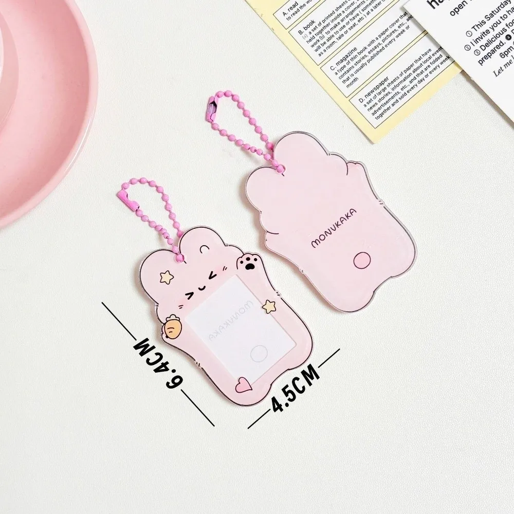 Kawaii Photocard حامل مقاومة للخدش بطاقة الصور كم واقية المفاتيح حامي بطاقات باب الحافلة كم