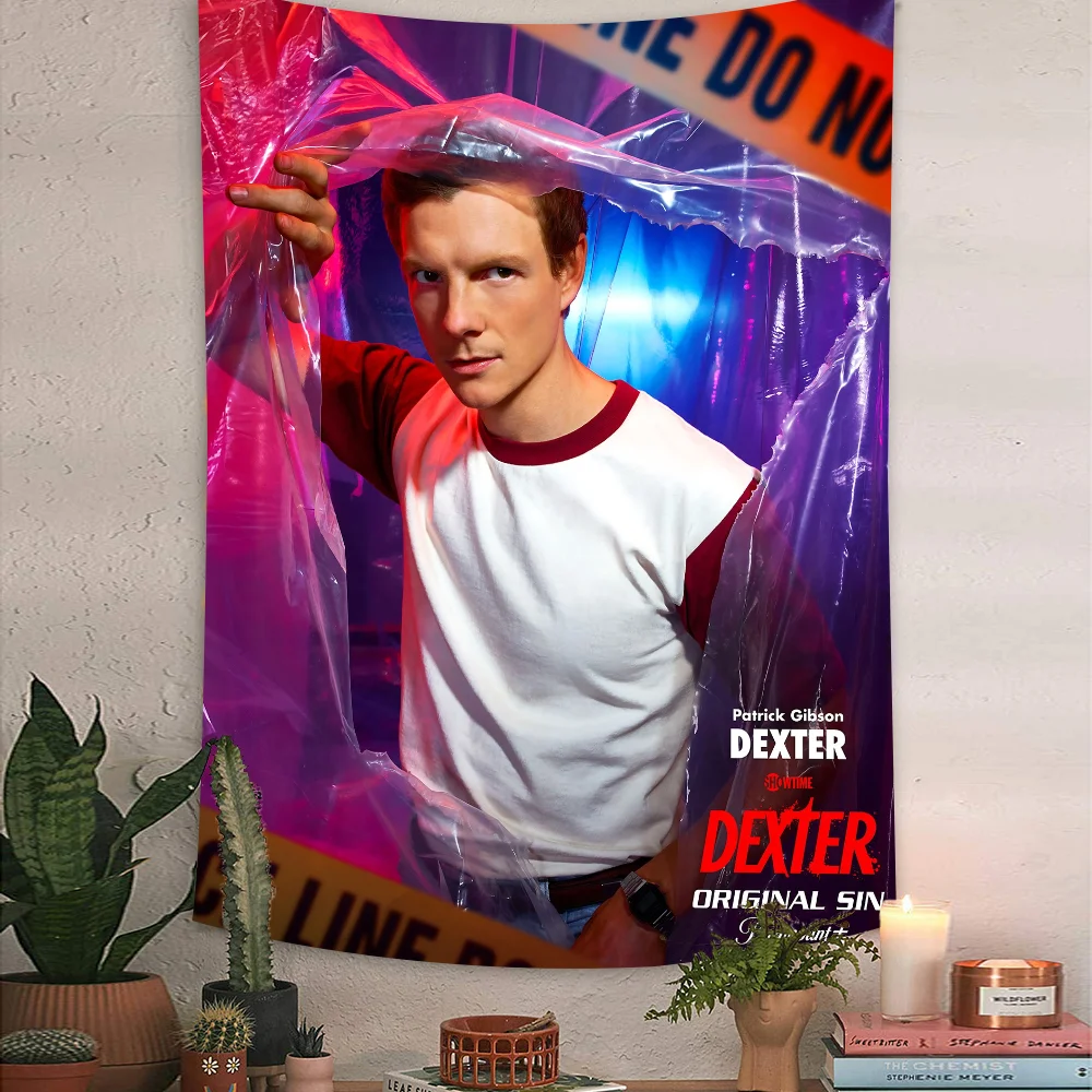 

Dexter Theme Birthday Party Custom Decoration Background Cloth Cartoon Style Pull Flag Background Decoration Venue
