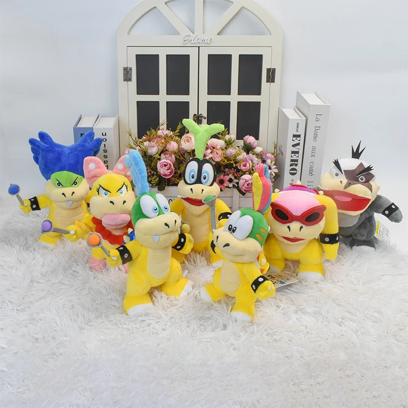 Kawaii Mario Bowser Koopa Larry Lemmy Ludwig Morton Roy Wendy Plush Toy Cute Anime Pom Pom Galakobiz Stuffed Animal Peluche Doll