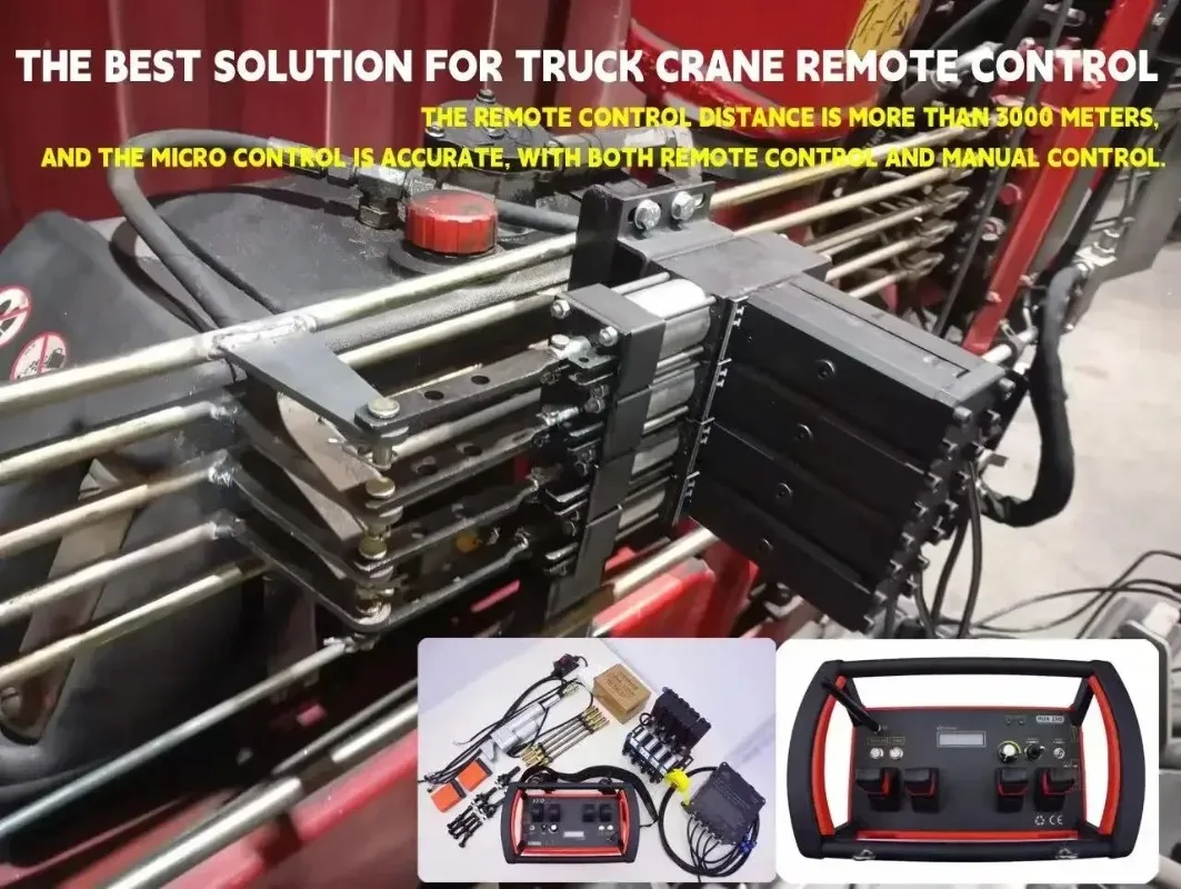 

crane truck 4 Joystick mechanical hydraulic valve wireless remote control