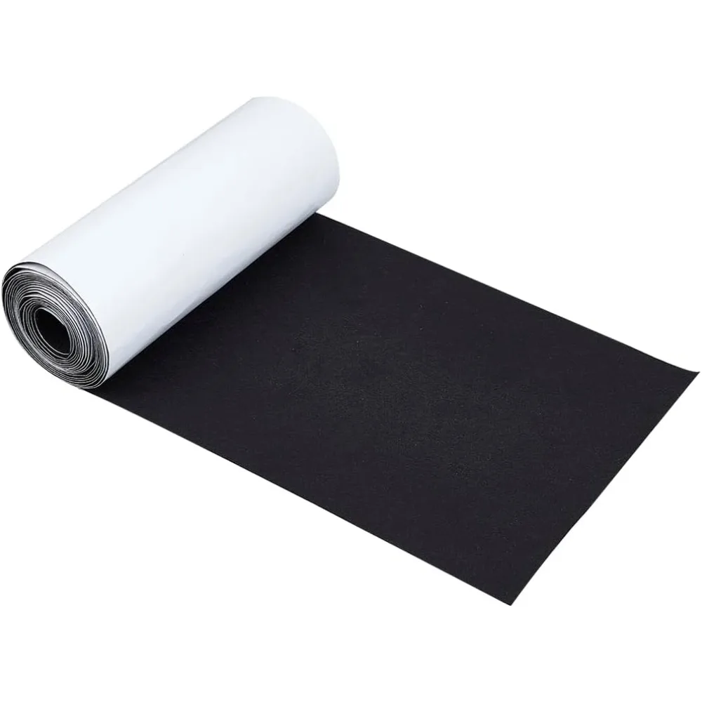 10x157inch Black Self-Adhesive Felt Fabric Jewelry Box Felt Liner for Box Liner Cup Mats Picture Frames Chair Legs 1mm Thick