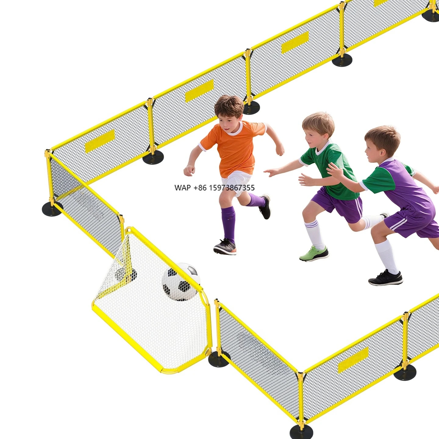 

Foldable Soccer Goal Net Portable Soccer Training Equipment Rubber Polyester Material Black + Yellow 150x90cm cm
