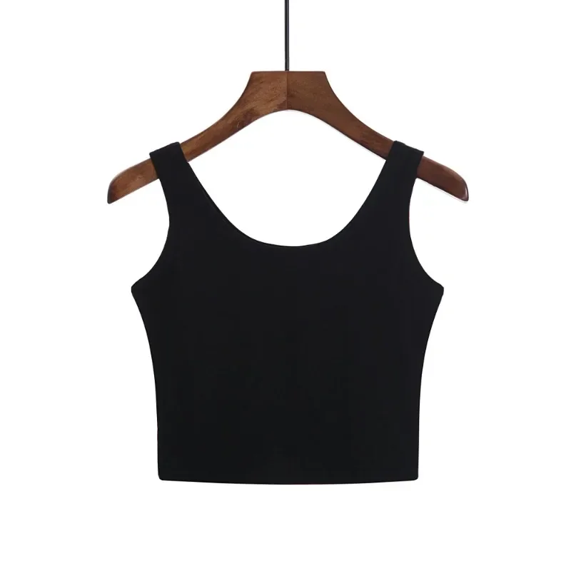 2024 Fashion Women Solid Color Suspender Camisole Tank Top for Women's Short Yoga Sports Crop Top Sleeveless Sexy Slim Fit Tops