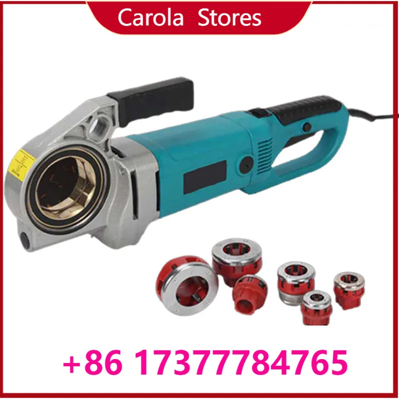 2300W Handheld Pipe Threader, Galvanized Iron Pipe Threading Machine With Multiple Dies for Plumbing Pipeline