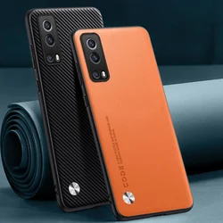 Luxury PU Leather Case For Vivo Y52 Y72 5G Back Cover Matte TPU Silicone Shockproof Full Protection Phone Case For Vivo iQOO Z3