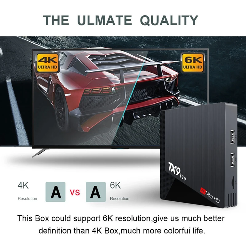 تي في بوكس ذكي TX9 برو ، أندرويد طقم علوي ، 4K HD ، علامة تجارية مزدوجة ، 313G ، ner G ، WiFi ، Media ، AIIwinner hhwinner ، قابس EU