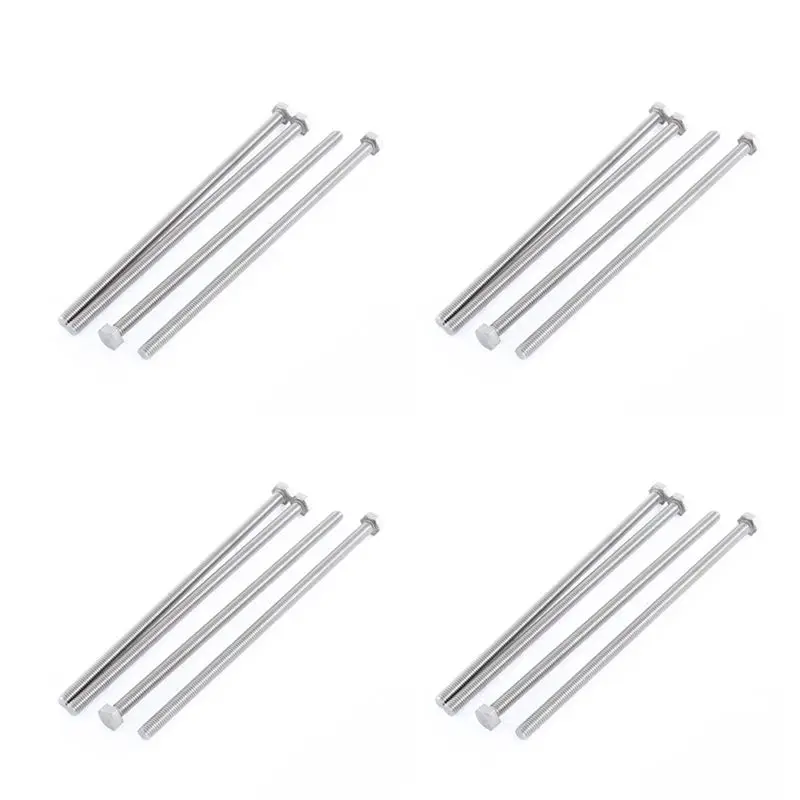 M12K-M6 X 150Mm Fully Threaded Stainless Steel Hex Head Screw Bolt 16 Pcs
