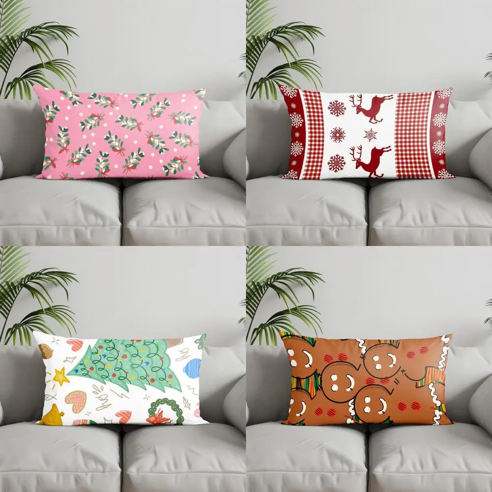 Home Decor Floral Pink Rectangle Pillow Cover Suitable For Sofa Bedroom Car Pillow Cover Cushion Rectangular Back Cushion