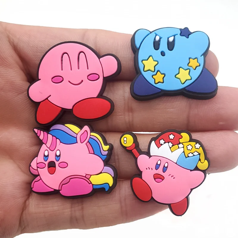 Dijes de Anime Kirby Kawaii, hebilla de zapato, Charm de personaje de dibujos animados DIY, accesorios de decoración de zapatos, regalos de cumpleaños para niños