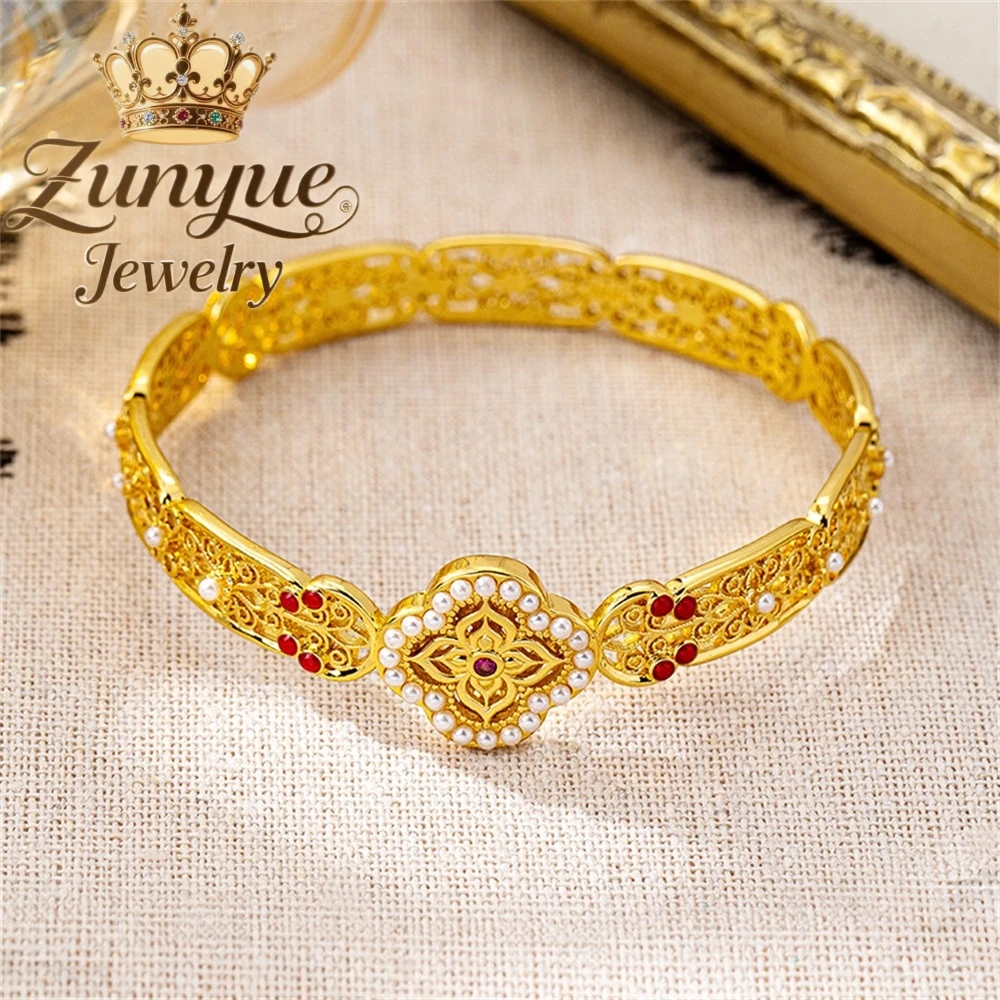 

Sand Gold Bracelet, Ethnic Style Filigree Bracelet Luxury Quality Jewelry Fashion Jewelry Exquisite Elegant Charms Popular Gift