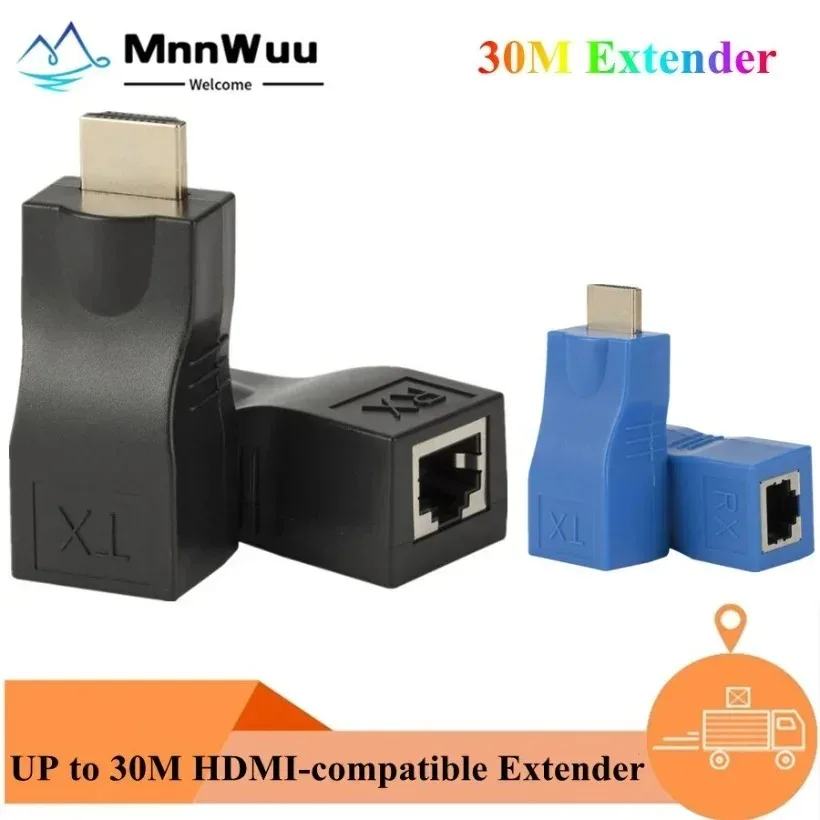 1 Pair RJ45 4K HDMI-compatible Extender Extension Up to 30m Over CAT5e Cat6 Network Ethernet LAN for HDTV HDPC DVD PS3 STB