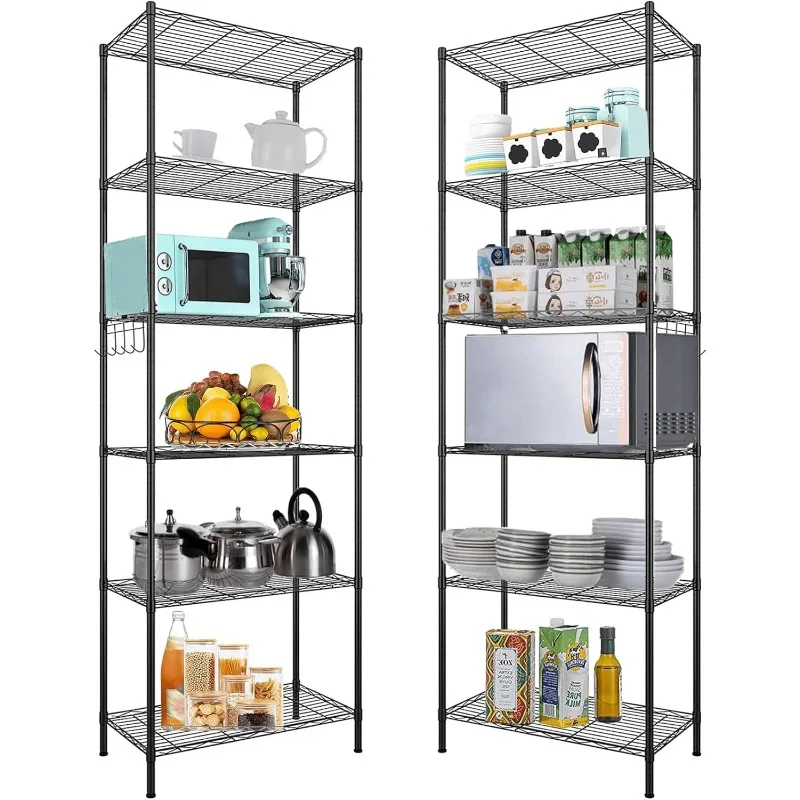 

Himimi 6 Tier Storage Shelf Wire Shelving Unit Adjustable Rack Free Standing Organization with Leveling Feet