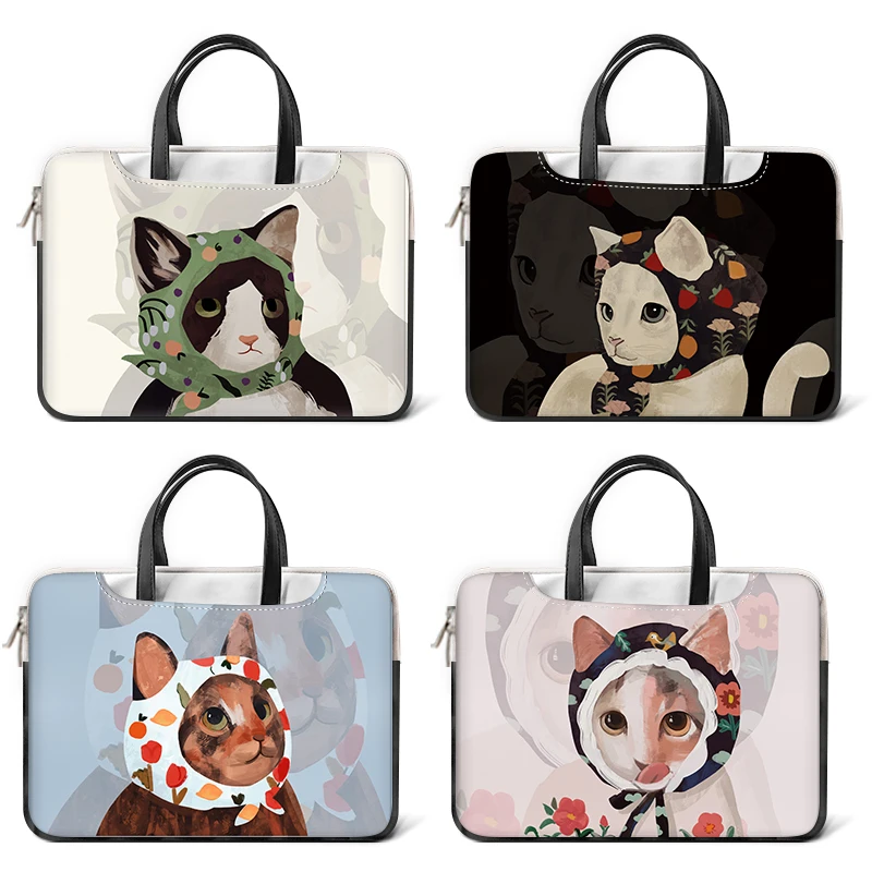 Laptop Bag Sleeve Handle Bag DIY Cartoon Waterproof Shockproof Case 13 14 15 17 inch Black Handle Bag Messenger Bag Laptop Case