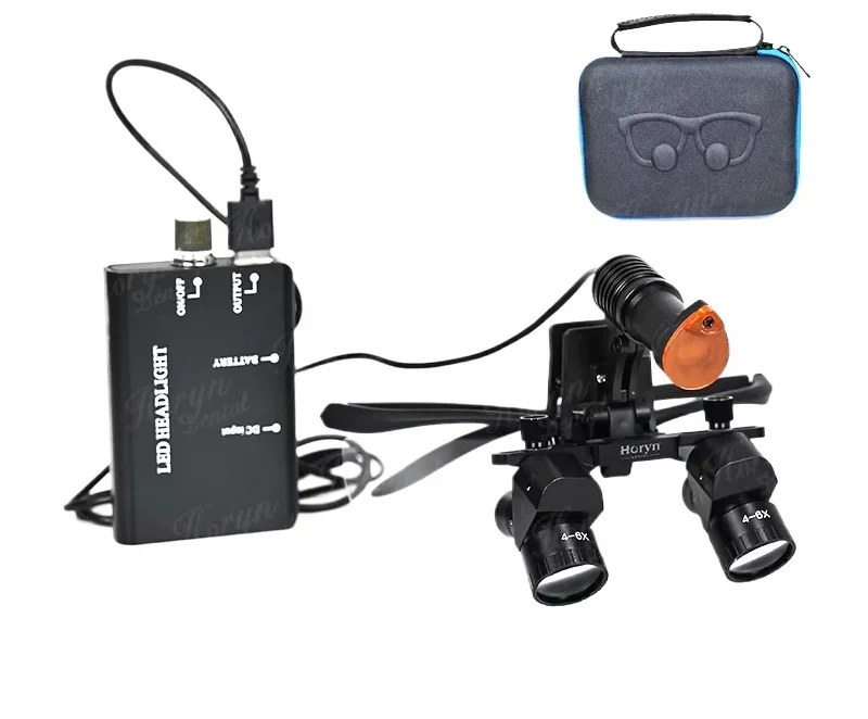 4X 5X 6X Dentals Binocular Magnifiger 5W Surgery Ergovision Headlamp Loupes with LED Light  Lithium Battery 300-600mm / Hotsales