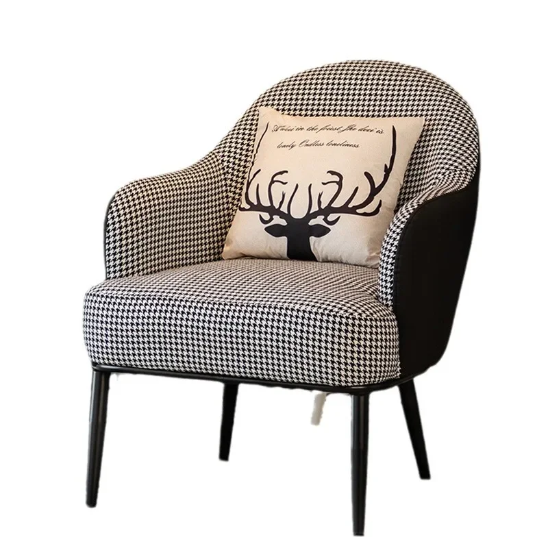 

Nordic single lazy sofa, Italian light luxury wrought iron leisure chair, balcony bedroom living room sofa chair