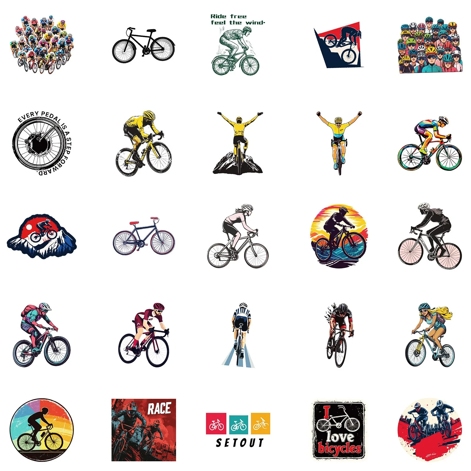 10/50pcs Cool MTB Mountain Motorcycle Graffiti Stickers Aesthetic DIY Helmet Motorcycle Water Bottle Phone Waterproof Sticker