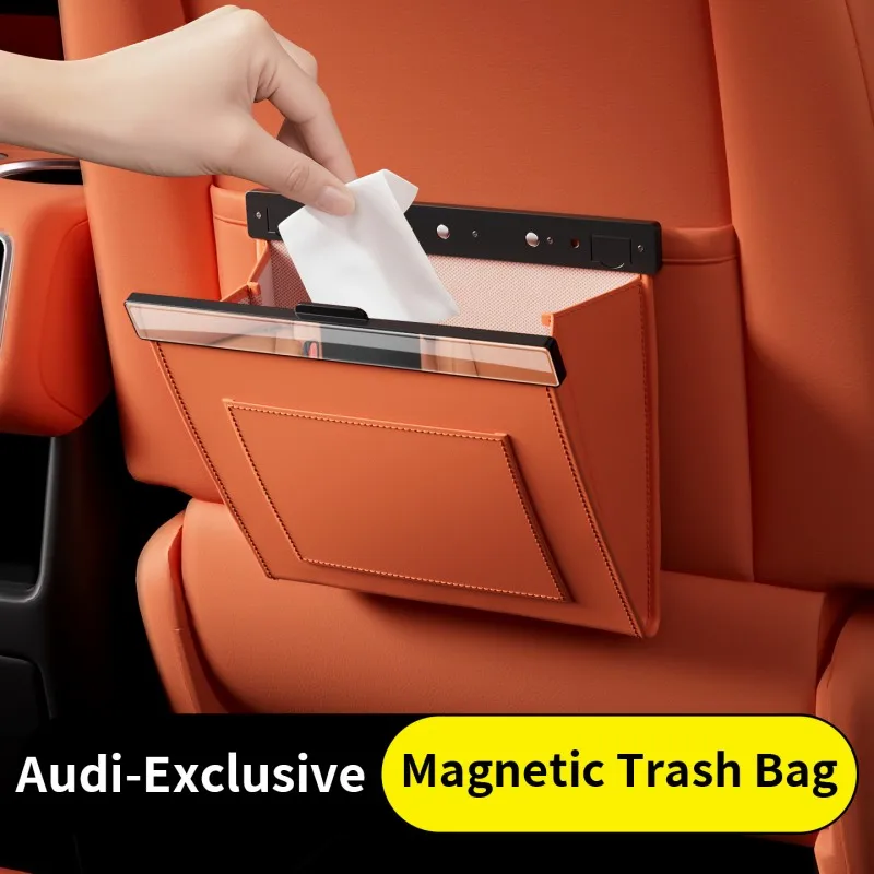 Car Trash Bag for Avatr 06 07 11‌ 12 Seat Back Car Garbage Bin Leather Magnet Closure Design Waterproof view 5