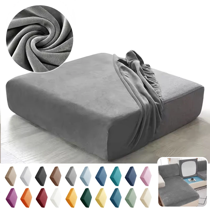 

Luxury Velvet Sofa Cushion Cover Plush Soft Stretch Slipcover Non Slip Furniture Protector for Living Room Home Decor Easy Care