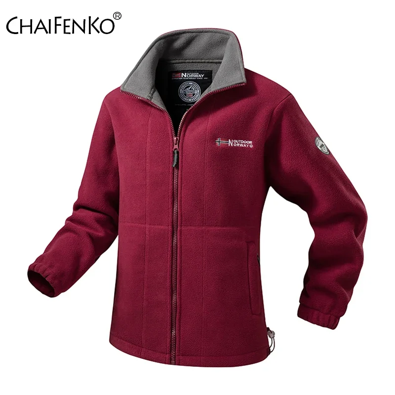 Autumn Winter Fleece Windproof Coats Man Solid Motion Leisure Outdoors Keep Warm Tops New Stand Collar Thickening Jackets Man