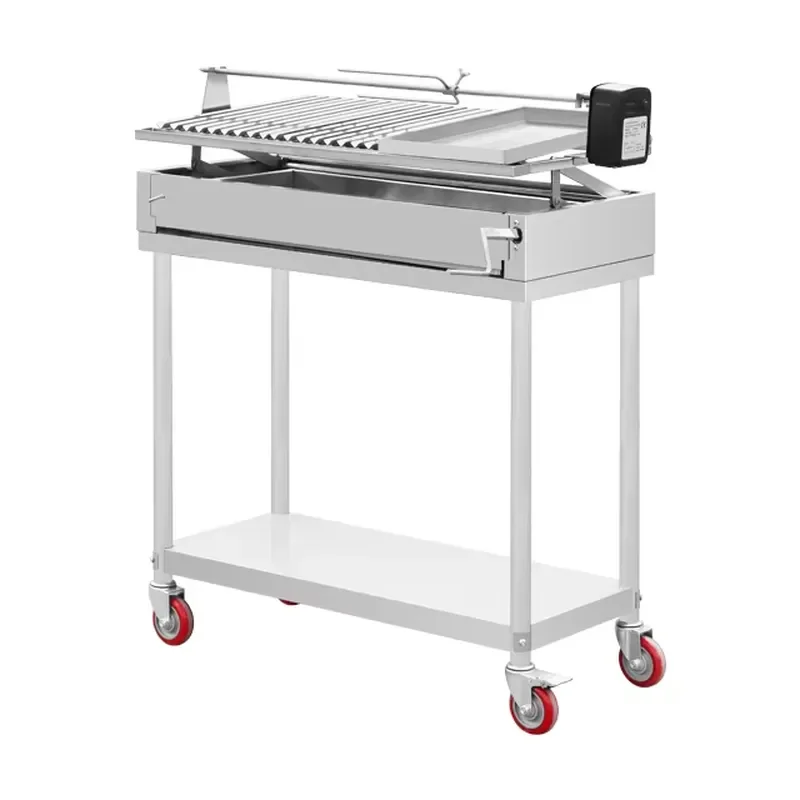 Large Outdoor Garden Commercial Charcoal Grill Combo Portable Stainless Steel Smokeless BBQ with Lid for Home Use