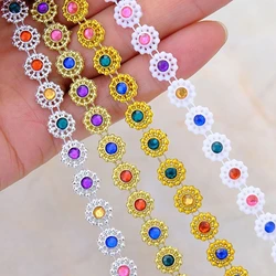 10Yard 1cm Single Row Plum Press Drill Chain Pattern Lace Woven Lace Ribbon Wedding Party Decoration DIY Clothes Handmade Craft