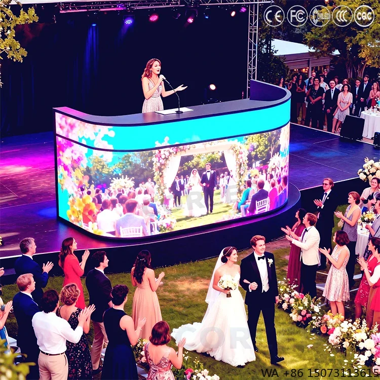 

DJ Booth Table Electric Sound Bar Box LED Disc Player Mixer Party KTV Nightclub Custom DJ Booth Foldable Display Case US Stock